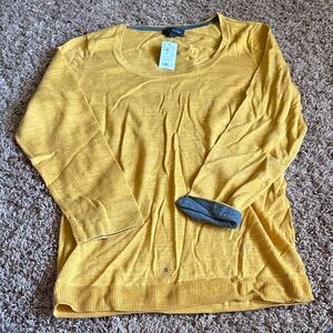 The Limited Mustard Yellow Lightweight Scoop Neck Sweater